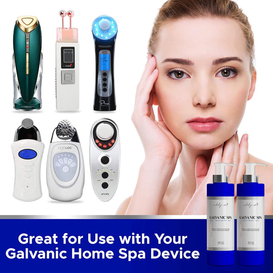 Galvanic Gel Set – 2 Set Pre & Treatment Gels, Specially Formulated To Be Used With Galvanic Home Devices, Primer And Leave On Gels, Marigold, Vanilla, Seaweed, Niacinamide, Vitamin E, Arginine More