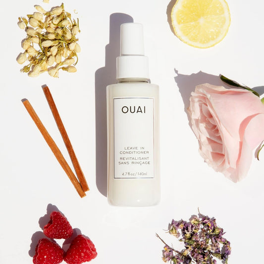 OUAI Hair Styling & Treatment Bundle - Includes Leave-In Conditioner & Detox Shampoo - Hair Care Products for Styling, Smoothing, Adding Hair Shine & Removing Product Build Up (2 Count, 4.7 Oz/10 Oz)