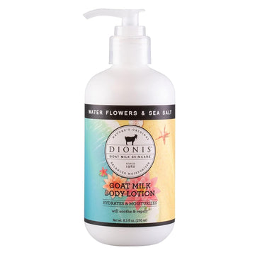 Dionis Goat Milk Hydrating Skincare Scented Cream, Rich & Creamy Daily Moisturizing Water Flowers & Sea Salt Spice Body Lotion For Dry Skin, Made In The Usa, Cruelty-Free & Paraben-Free, 8.5 Oz Bottle