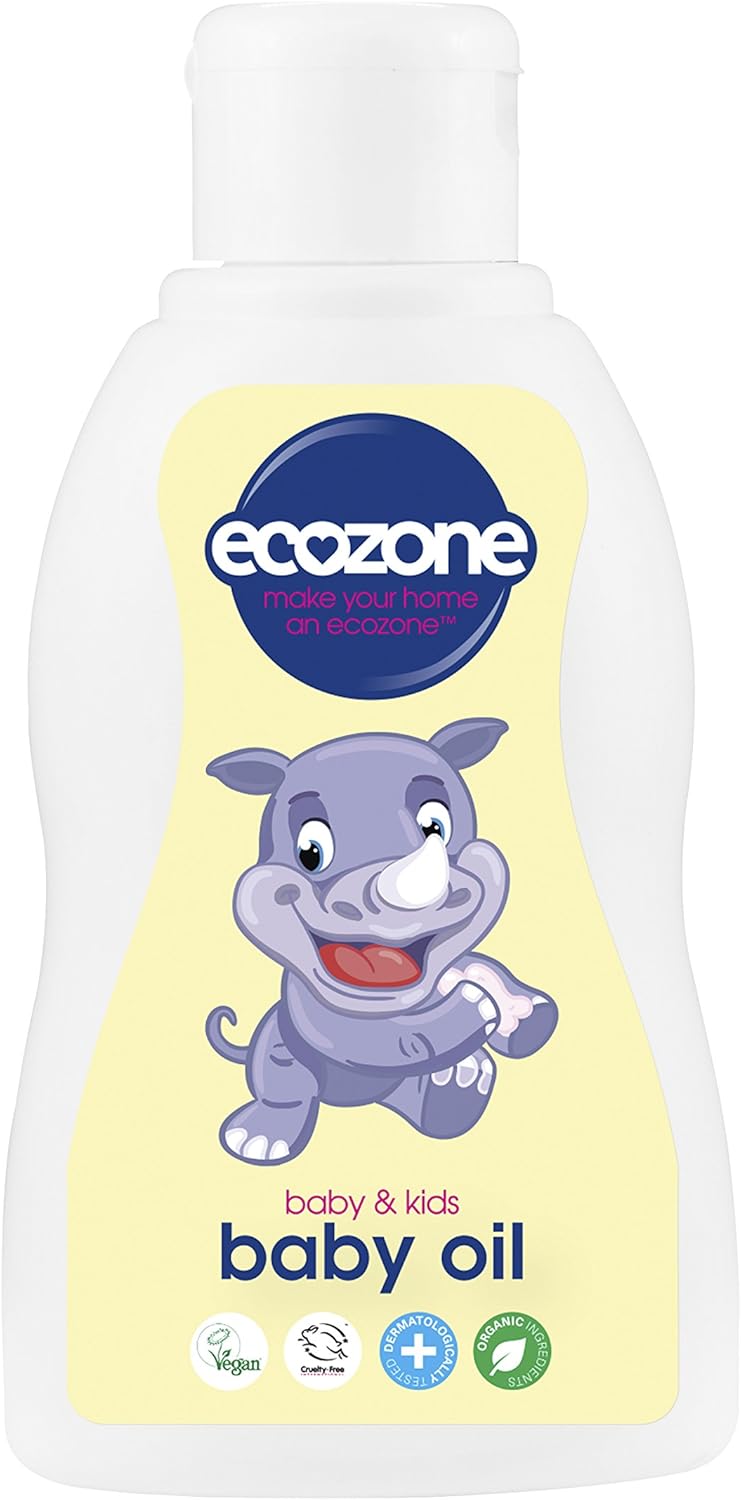 Ecozone Organic Baby Oil 200Ml, Paraben Free, Sls/Sles Free, Peg/Ppg Free, Silicone Free, Organic Ingredients, Palm Oil Free, Dermatologically Tested, Vegan, Cruelty Free