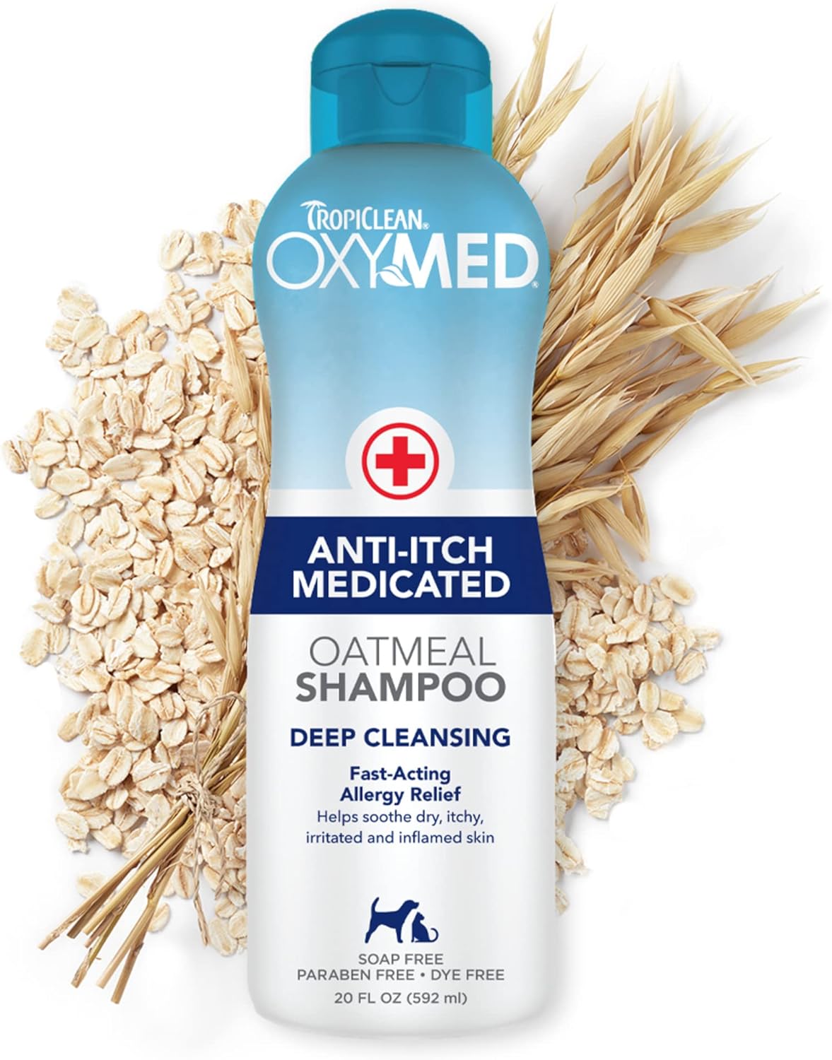 Tropiclean Oxymed Medicated Dog Shampoo For Pets - Allergies & Itching - Soothing Relief And Deep Clean For Itchy Skin, Flaking, Scaling, Seborrhea, Hot Spots, Inflammation - Anti Itch Shampoo, 592MlOxsh20Z