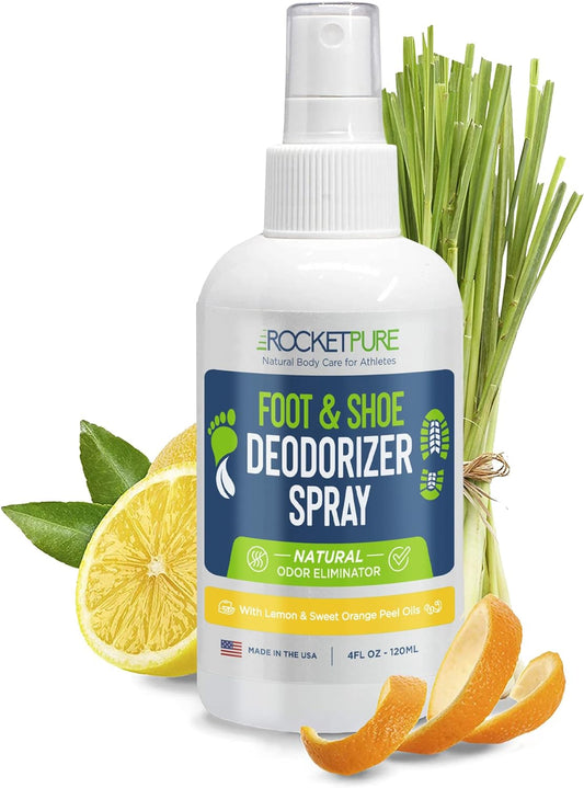 Natural Shoe Deodorizer Spray Bundle - Foot Spray Odor Eliminator Spray, Shoe Spray Deodorizer, Shoe Odor Eliminator Spray, Shoe Spray Odor Eliminator Spray Freshener (Mint, Lemon)