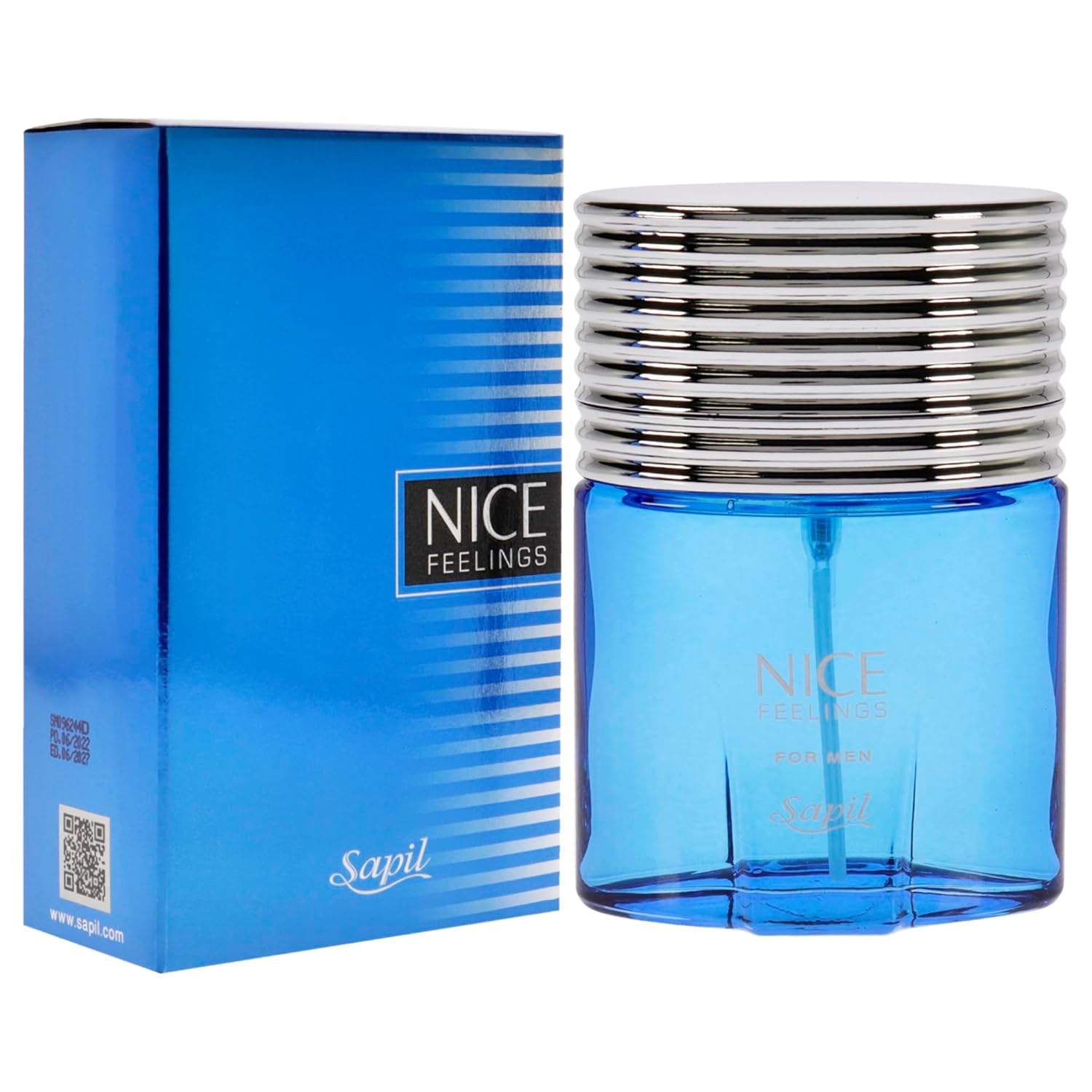 Sapil Nice Feelings Blue Perfume For Men - Long-Lasting Dubai Perfume, Aromatic Aquatic Edt Spray, 2.5 Oz (75 Ml) - Arabic Cologne For Daily Use : Beauty & Personal Care