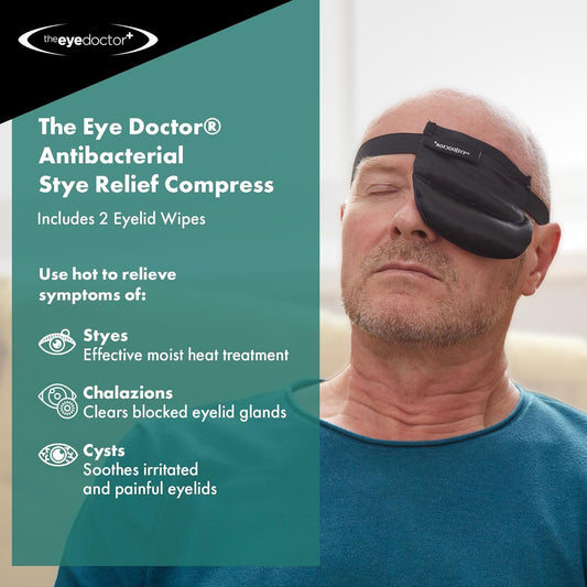 The Eye Doctor Stye Relief Compress Featuring Sterileyes - Microwaveable Single Eye Patch - Treatment Of Styes, Chalazion & Cyst - Moist Heat Mask For Dry Eyes, Blepharitis & Mgd