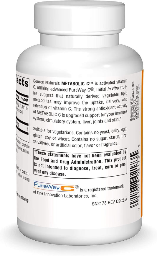 Source Naturals Metabolic C, 1000Mg Vitamin C - 100 Tablets