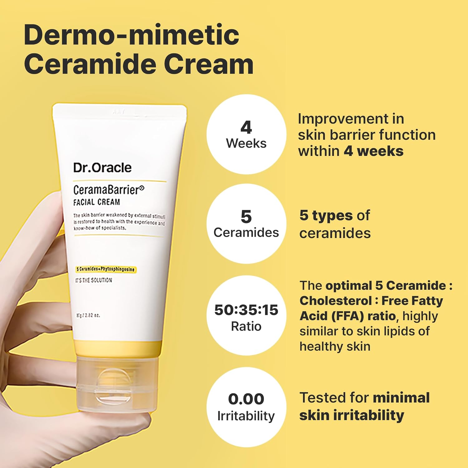 Dr.Oracle Ceramabarrier Facial Cream - Ceramide Moisturizer, Ceramide Moisturizer Cream, Face Moisturizer For Dry Sensitive Skin, (2.82 Oz) Dermatologist Tested : Beauty & Personal Care
