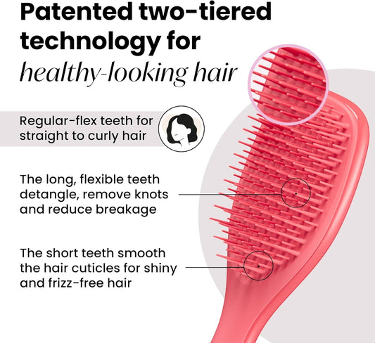 Tangle Teezer | The Mini Ultimate Detangler Hairbrush |Gentle On Wet Hair | Two-Tiered Teeth & Comfortable Handle | Ideal For Kids And Travel | Reduces Knots & Breakage | Wisteria Leaf