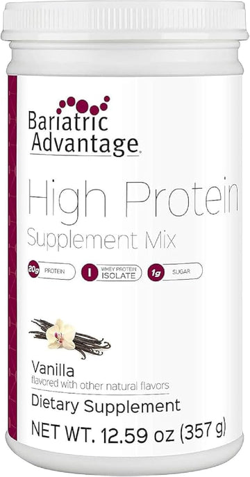 Bariatric Advantage High Protein Supplement Mix - Bariatric Protein Powder - 20 G Protein - For Pre- & Post-Bariatric Surgery Patients - With Iron, Calcium & More - 14 Servings - Vanilla