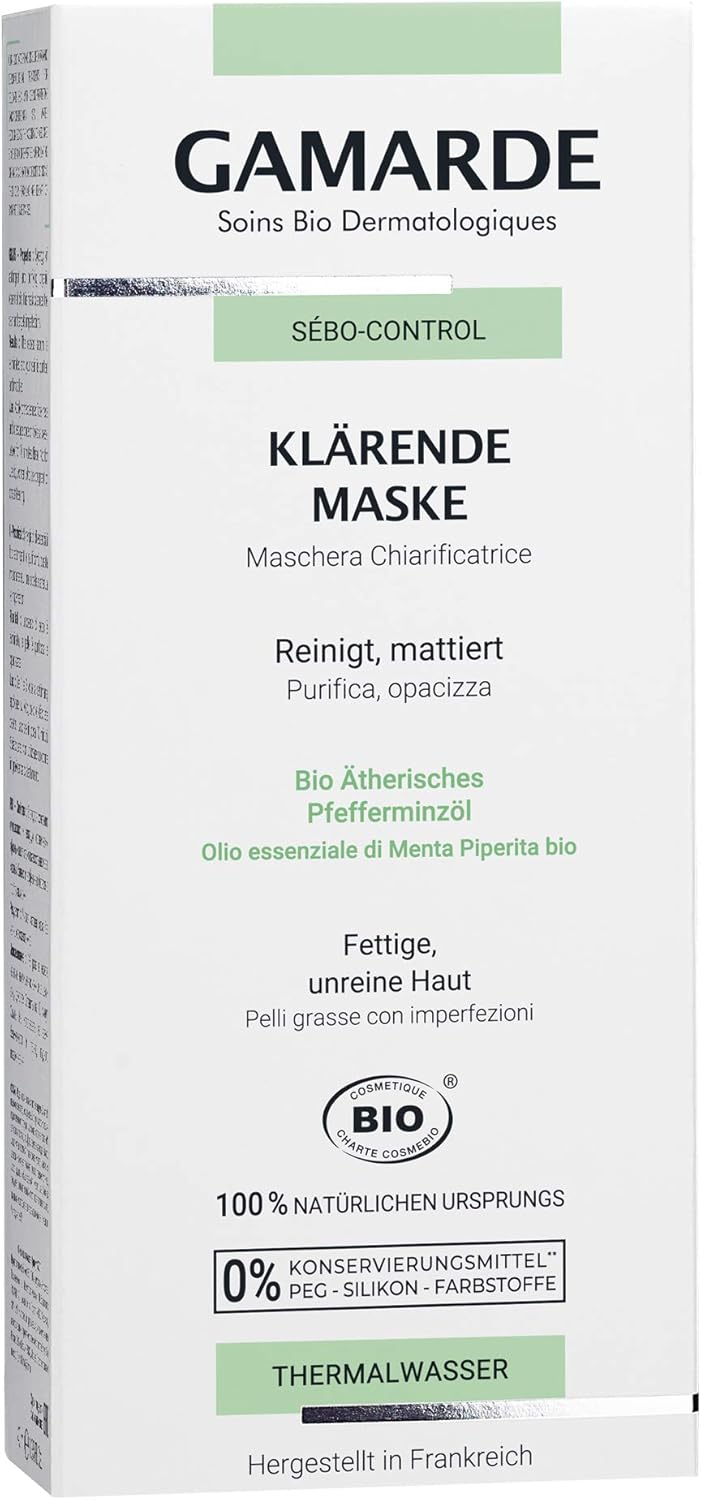Gamarde Organic Cosmetics: Clarifying Mask Against Impurities I Natural Cosmetics Face Mask I Face Mask For Oily Skin I Face Mask With Essential Oils I Face Mask Men & Women I Vegan I 40 Ml