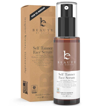 Face Tanner Serum - Fair To Medium Sunless Tanner For Face Sunless Tanner With Hyaluronic Acid - Self Tanner For Face Self Tan - Natural Face Tanner For Face Self Tanner