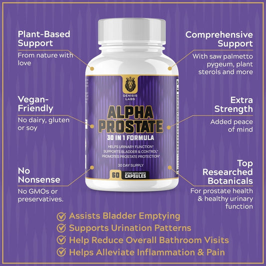 All-In-One Prostate Health Supplement For Men | Saw Palmetto, Pumpkin Seeds, Stinging Nettle, Pygeum + 26 Prostate Support Ingredients | Bladder Control & Prostate Relief | 3Rd Party Tested | 60 Caps