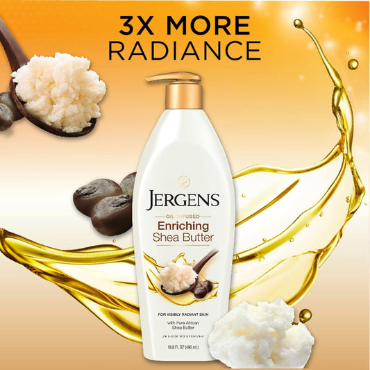 Jergens Base Oil-Infused Shea Butter 16.8 oz, Pack of 3