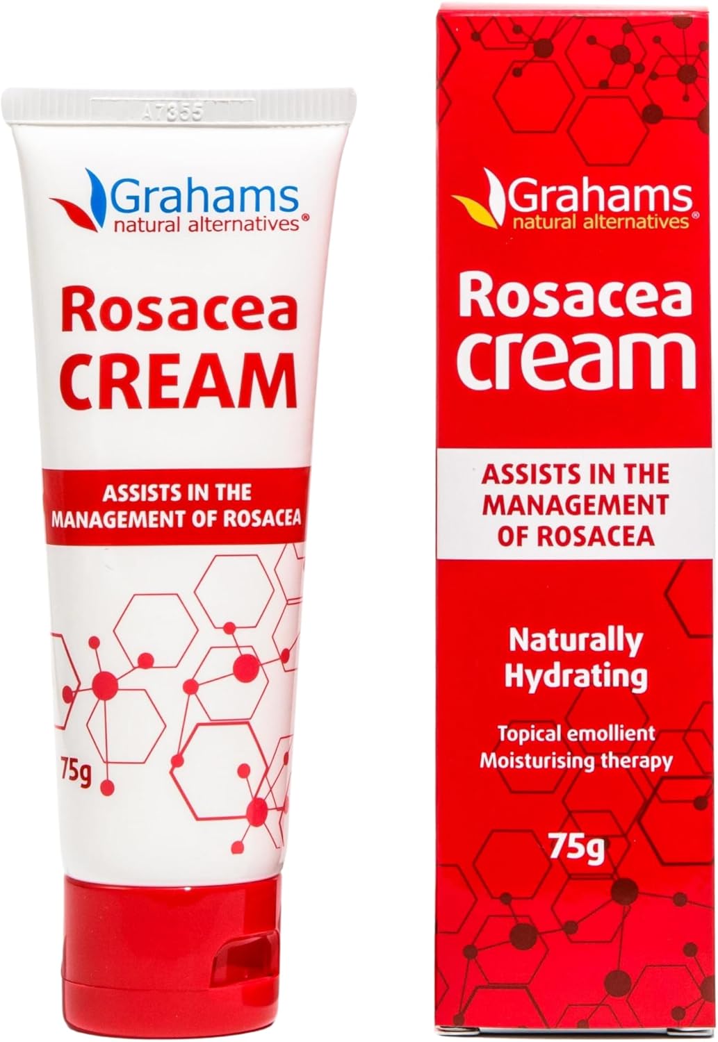 Grahams Natural Rosacea Cream - Clinically Proven Anti-Redness Treatment For Face To Soothe, Moisturise, Hydrate & Calm Sensitive Rosacea-Prone Skin | Hypoallergenic, Steroid-Free (75G)