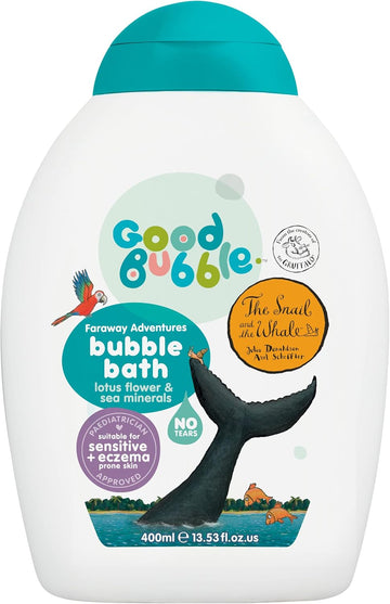 Good Bubble The Snail & The Whale Bubble Bath With Lotus Flower & Sea Minerals - 400Ml Baby Bubble Bath For Sensitive & Eczema-Prone Skin - Vegan-Friendly For Toddlers