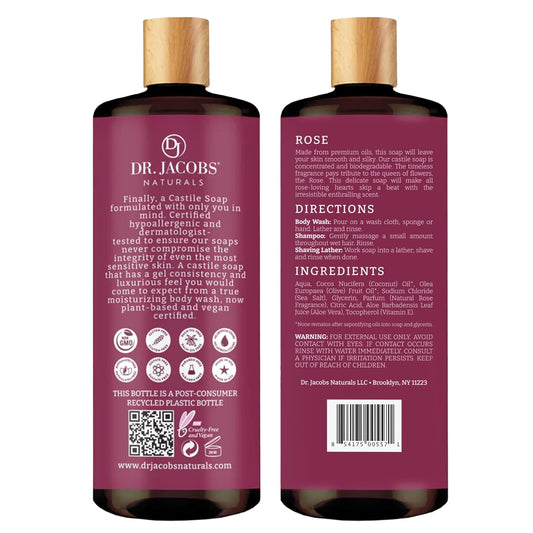 Dr.Jacobs Naturals Dr. Jacobs Naturals Pure Castile Liquid Soap - Natural Face And Body Wash, Almond Honey 32 Oz