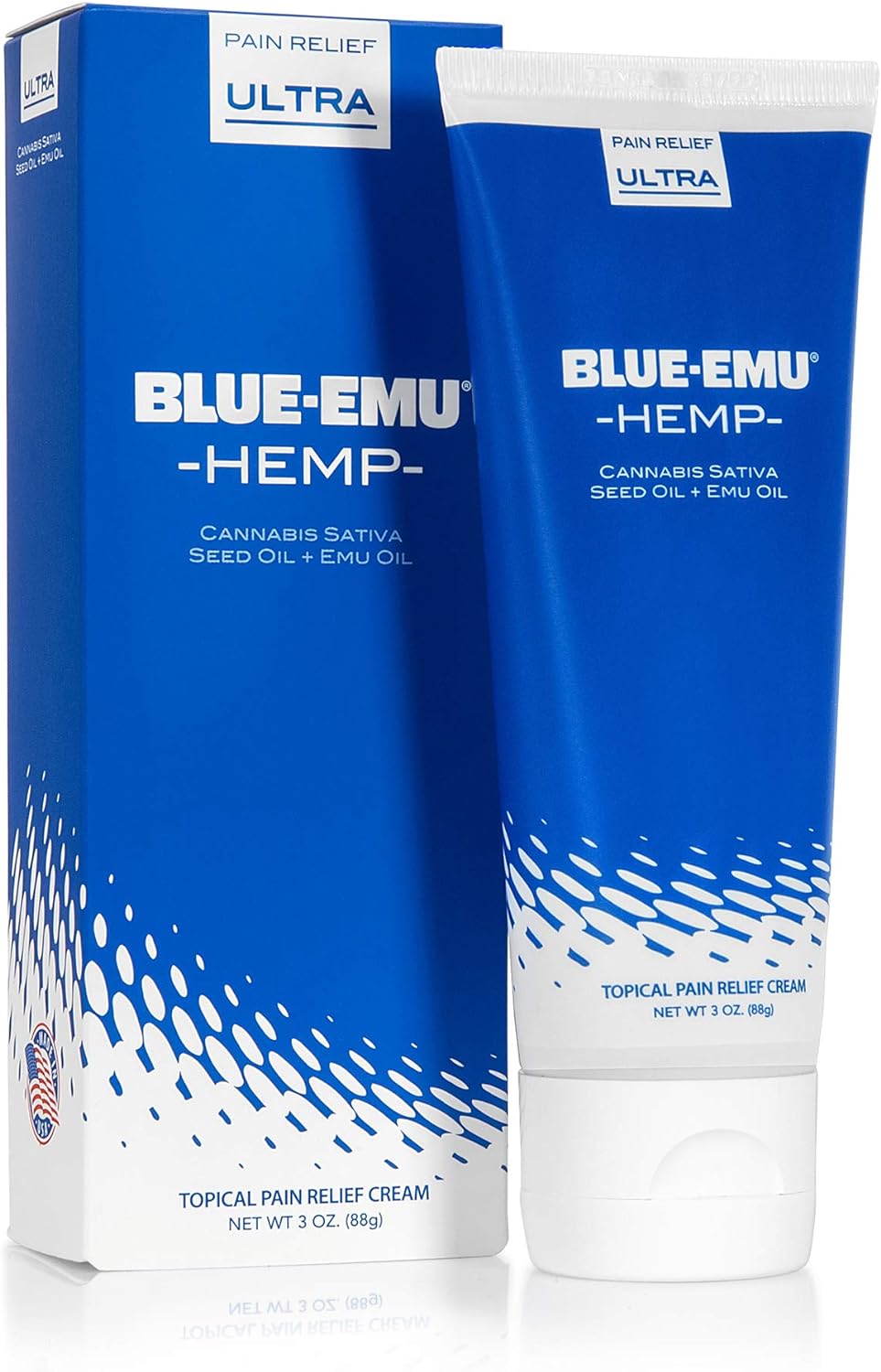 Blue Emu Hemp Cream Pain Relief for Muscle and Joint Maximum Support, Odor-Free, 1 Pack 3oz