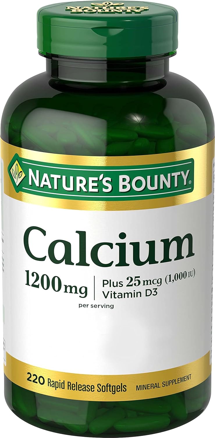 Nature'S Bounty Calcium 1200 Mg With Vitamin D3, Bone Health & Immune Support, 1000 Iu, 220 Softgels