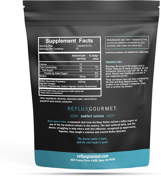 Natural Heartburn Acid Reflux Relief Support Supplement For Gerd, Lpr, Indigestion, Aid For Intermittent Fasting, Alginate Therapy, Single Serve 25 Pack, Mint Chocolate/Vanilla Caramel