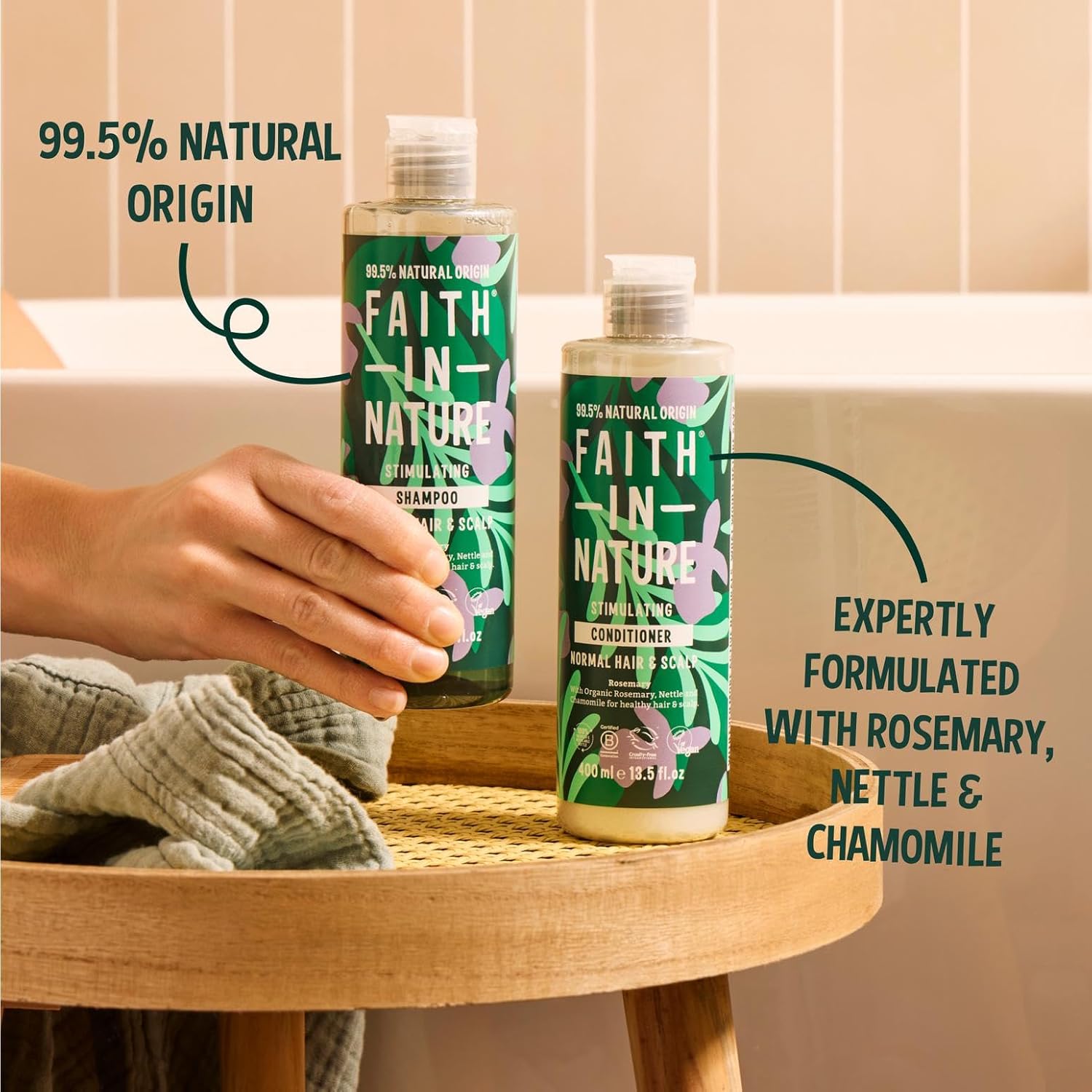Faith In Nature Natural Rosemary Shampoo and Conditioner Set, Balancing, Vegan & Cruelty Free, No SLS or Parabens, For Normal to Oily Hair, 2 x 400ml Pack : Amazon.co.uk: Beauty