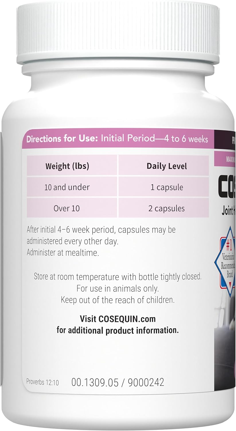 Nutramax Laboratories Cosequin® for Cats Maximum Strength PLUS Boswellia Capsules - Professional Line,Beige,60 Count (Pack of 1) : Pet Supplies