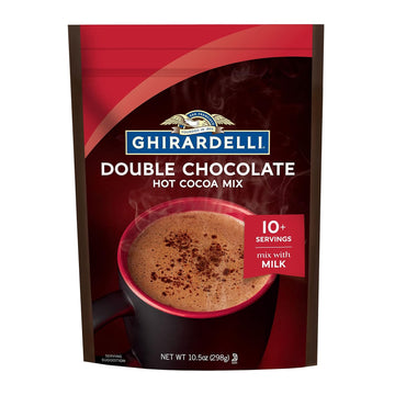 Ghirardelli Double Chocolate Premium Hot Cocoa Mix, 10.5 Oz Bag (6 Bags)