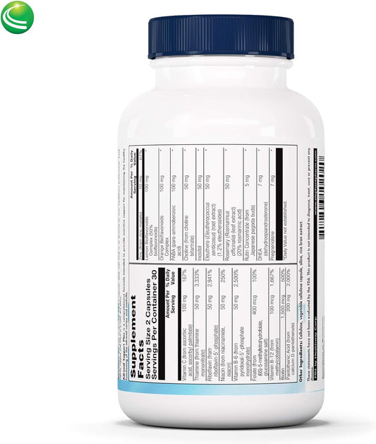 Nutra BioGenesis - Adrenal Support Plus - Pregnenolone, DHEA, Herbs & Micronutrients to Help Support Adrenal Function - 60 Capsules