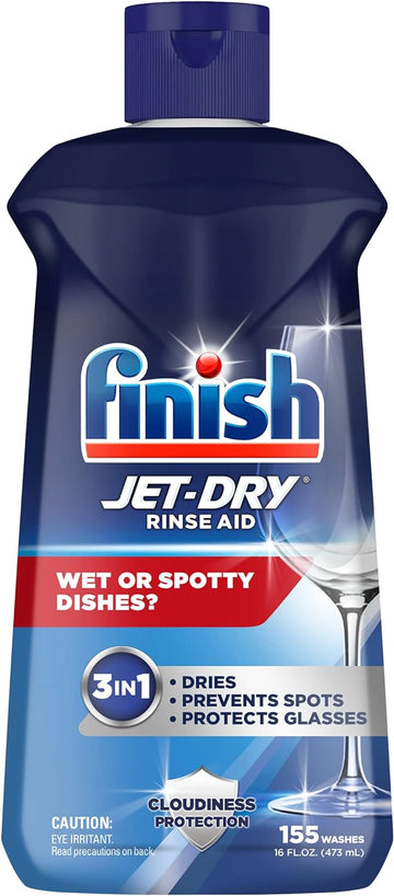 Finish Jet-Dry Rinse Aid, 16oz, Dishwasher Rinse Agent & Drying Agent (Packaging May Vary)