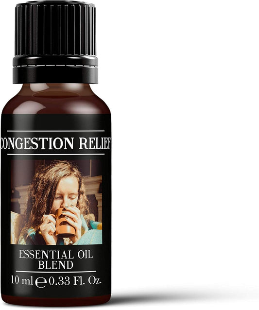 Mystix London | Congestion Relief Pure & Natural Essential Oil Blend 10ml - for Diffusers, Aromatherapy & Massage Blends | Perfect as a Gift | Vegan, GMO Free