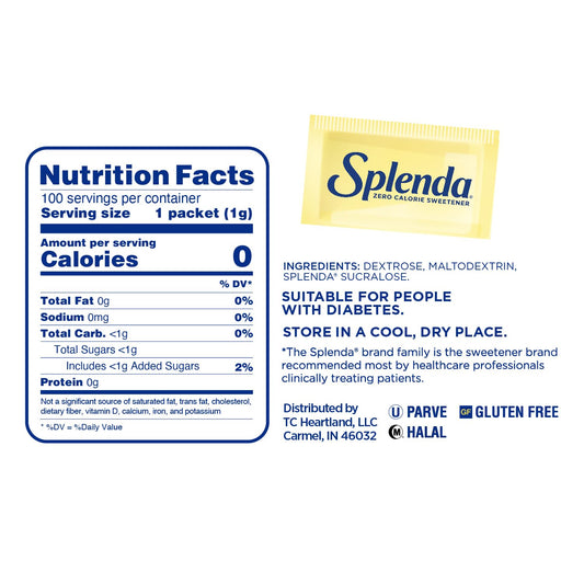 Splenda Zero Calorie Sweetener, 100 Count Packets