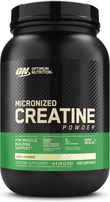 Optimum Nutrition Micronized Creatine Monohydrate Powder, Unflavored, Keto Friendly, 400 Servings (Packaging May Vary)