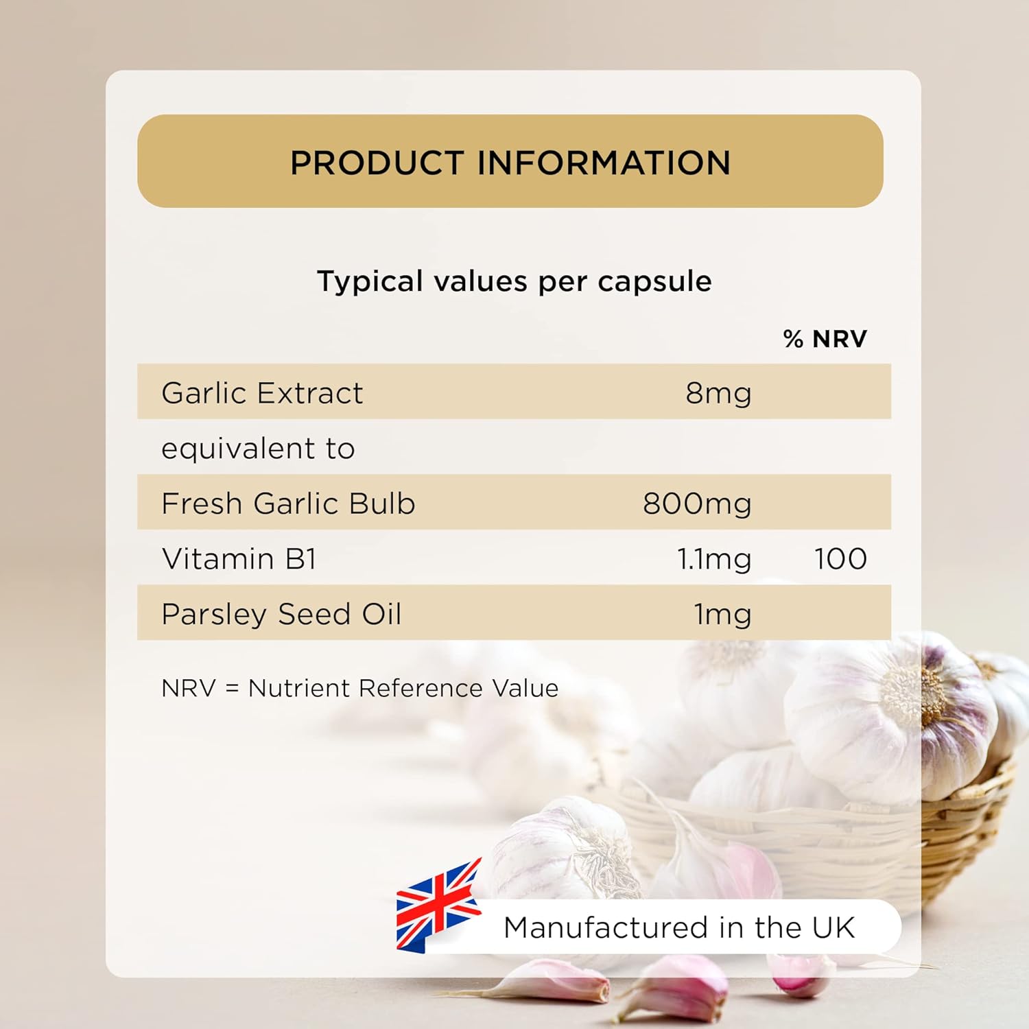 Healthspan Garlic 800mg (6 Months' Supply) | for a Healthy Heart & Respiratory System | Maintains Normal Cholesterol Levels | Added Vitamin B1 | Easy to Swallow Capsules & Odour Controlled | Vegan : Amazon.co.uk: Health & Personal Care