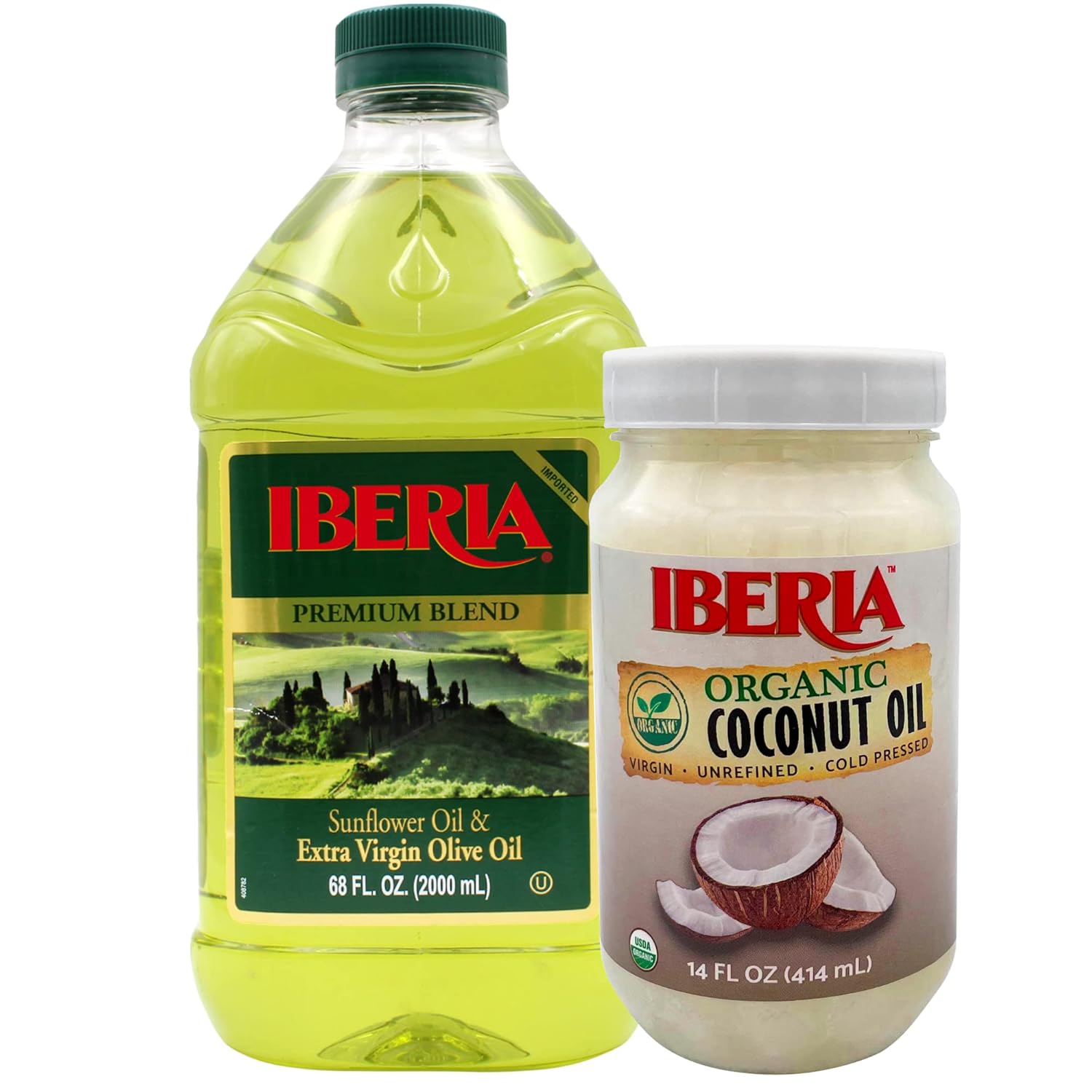 Iberia Sunflower and Extra Virgin Oil Blend, 2L + Iberia Coconut Oil, 14 Ounce : Grocery & Gourmet Food