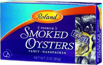 Roland Foods Premium Smoked Large Oysters in Oil, Wild Caught, 3 Oz Tin