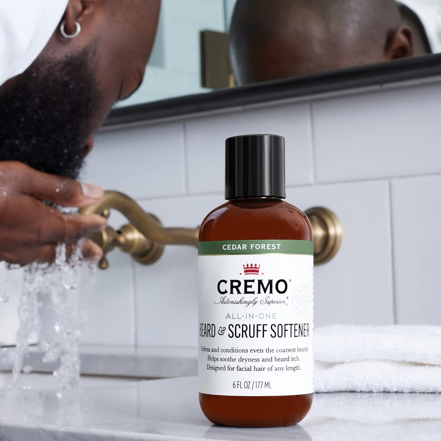 Cremo Cedar Forest Beard & Scruff Softener, Softens and Conditions Coarse Facial Hair of all Lengths in Just 30 Seconds, 6 Fluid Ounce : Beauty & Personal Care