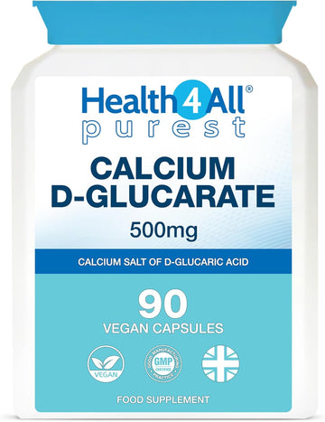 Health4All Calcium D-Glucarate 500Mg - Oestrogen Supplements For Women And Men - Hormone Balance Support - 90 Vegan Capsules