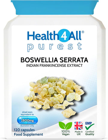 Health4All Boswellia Serrata Extract 2800Mg (303Mg Boswellic Acids Per Capsule) 120 Capsules 4 Months Supply, Purest Oa & Joint Support Supplement, High Strength Indian Frankincense Resin | Made In Uk