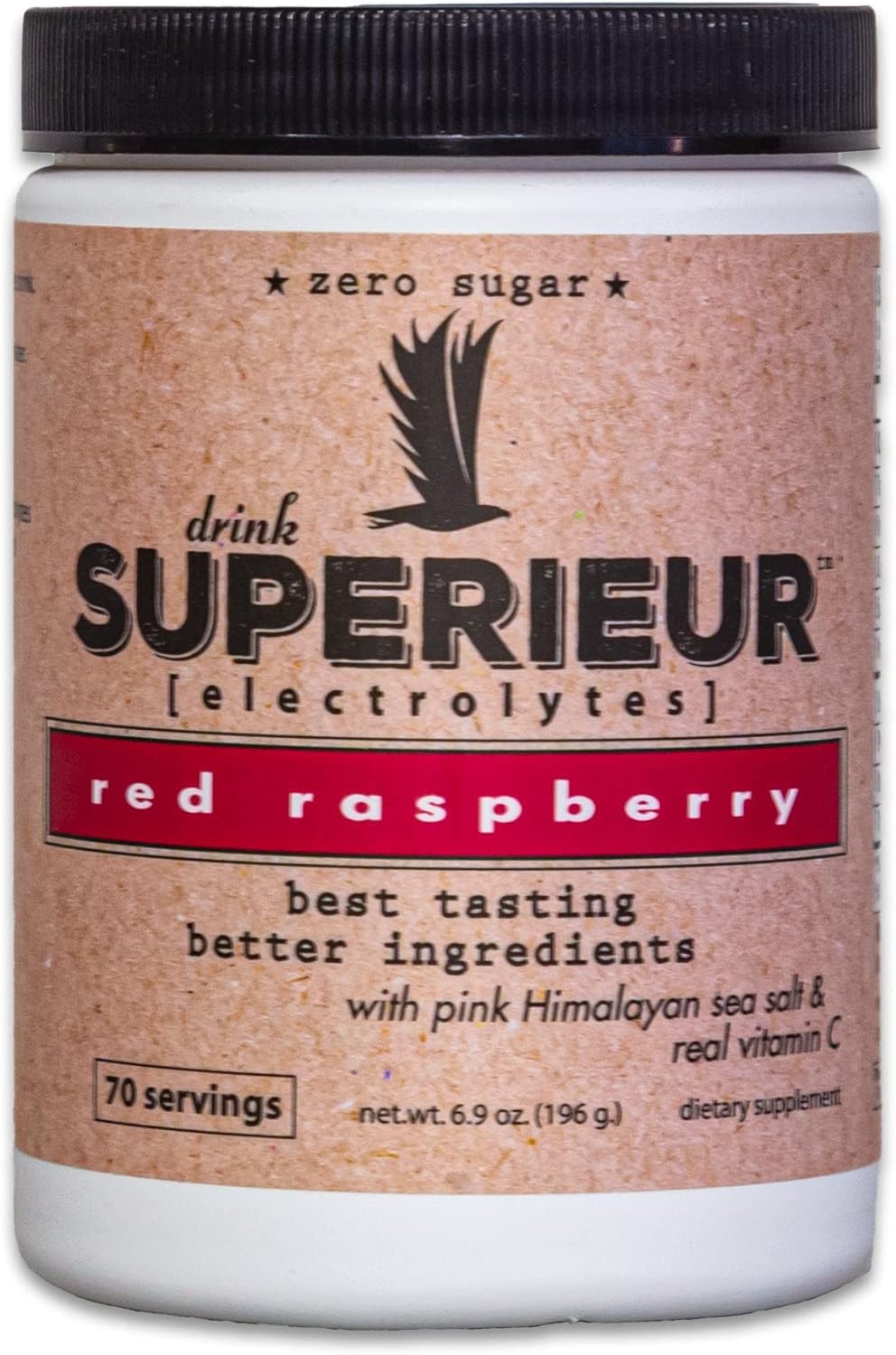 Superieur Electrolytes – Plant Based Electrolyte Supplement W/Sea Minerals For Hydration & Recovery – Keto Friendly, Non-Gmo, Zero Sugar, Vegan Healthy Sports Drink Powder – Raspberry (70 Servings)