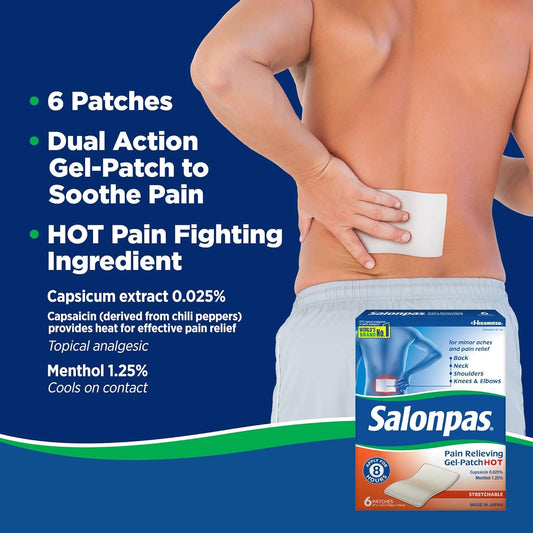 Salonpas Salonpas Pain Relieving Gel-Patch Hot, 6 each (Pack of 2)