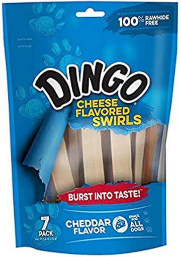 Dingo Cheese-Flavored Swirls 7 Count, Rawhide-Free Snack For Dogs