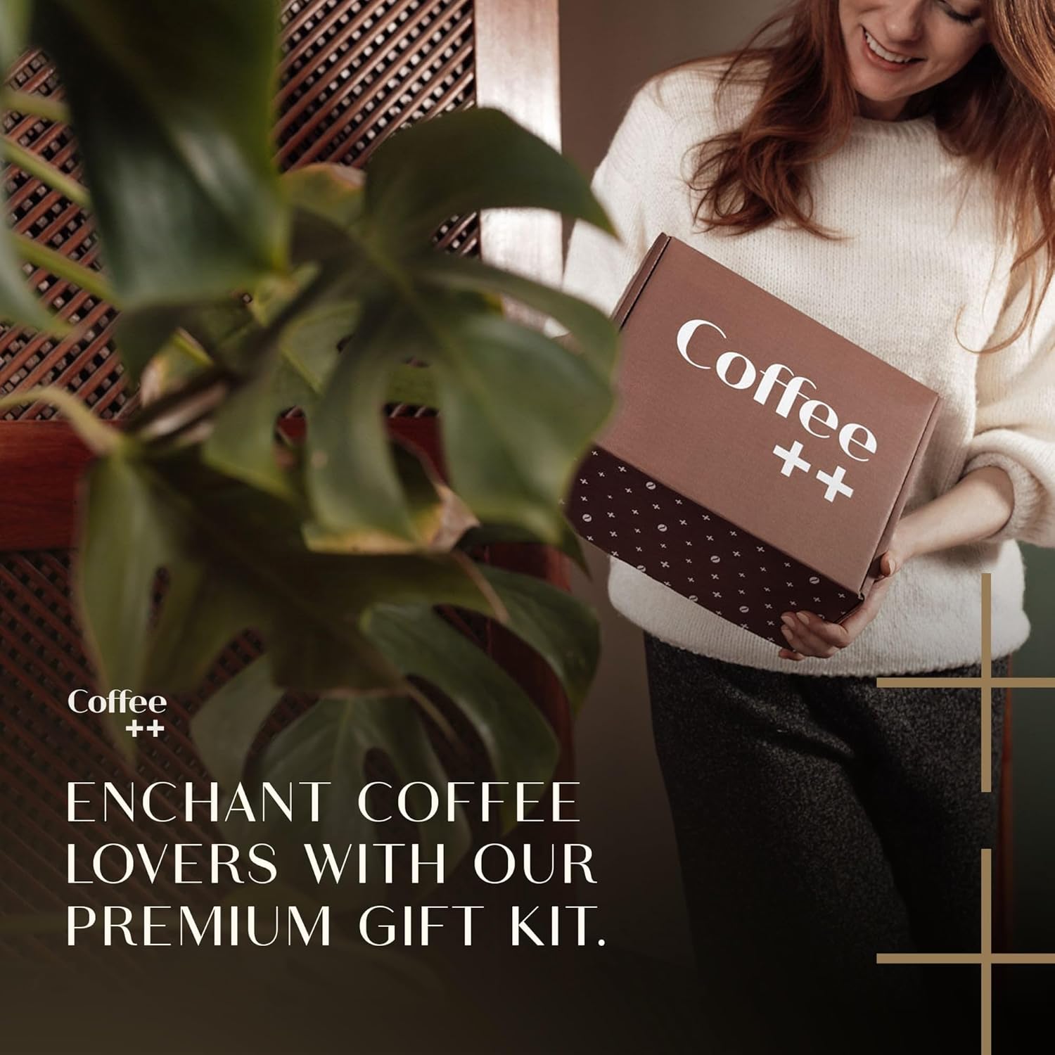 Coffee Plus Gift Set | Basket For Coffee Lovers | Gourmet Box Sampler | Medium Roast Whole Bean Specialty Coffee | Variety Pack | Selection Of 4 Assorted Flavors X 8.8Oz | 2.2 Lbs