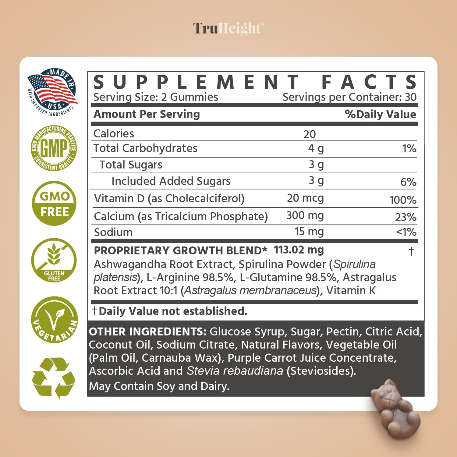 Buy Truheight Growth Gummies (Grape) Natural Growth & Development Supplement For Kids & Teens - Vitamin D, K, Calcium & Ashwaganda - Bone Strength Vitamins - Picky Eater Vitamin For Kids - Ages 5+ On  Free Shipping On Qualified Orders