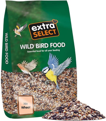 Extra Select No Wheat Wild Bird Food: Wheat Free Bird Seed for All Seasons, mixed Bird Feed - 20kg (Packing May Vary)?08NWM20