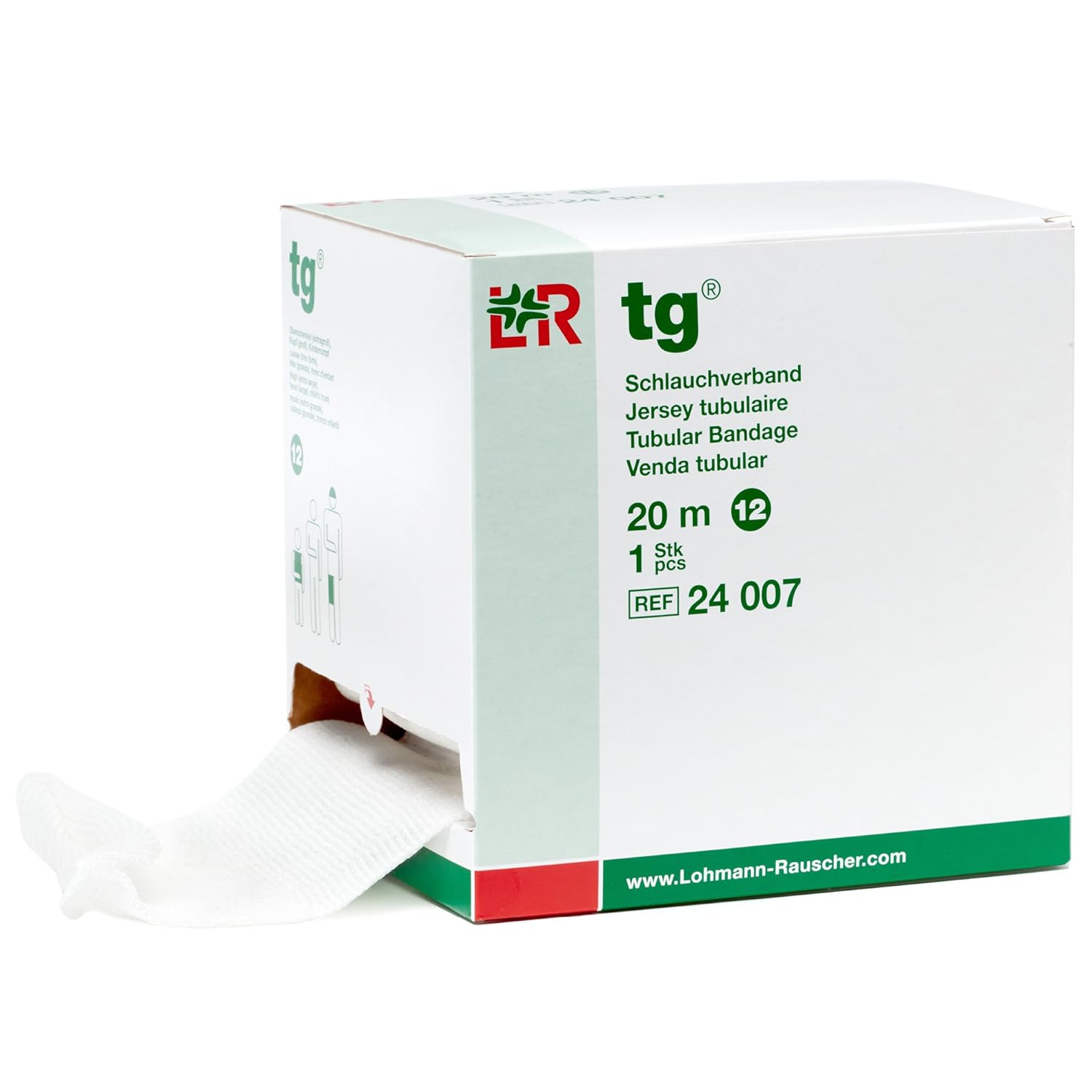 Lohmann&Rauscher 73460 Tg Tubular Bandage For Lymphedema Compression Bandaging, 67% Cotton, 33% Viscose, Size 12, 20 M Roll