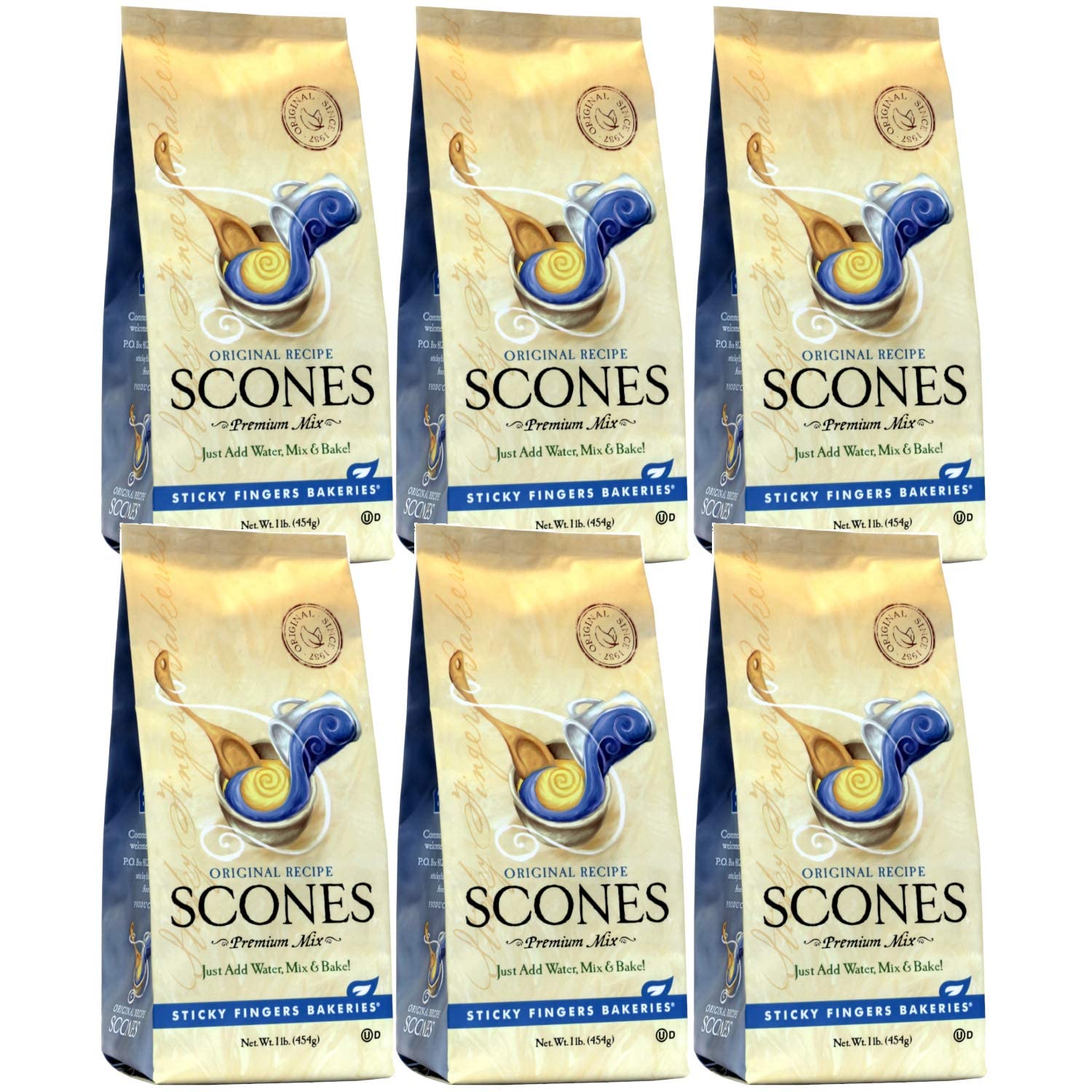 English Scone Mix, Original Flavor by Sticky Fingers Bakeries – Easy to Make English Scones Fresh Baked, Makes 12 Scones (6pk)