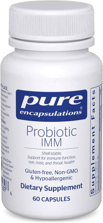 Pure Encapsulations Probiotic IMM | Shelf Stable Probiotic Blend to Support Immune Function and Maintain Eye, Nose and Throat Health* | 60 Capsules