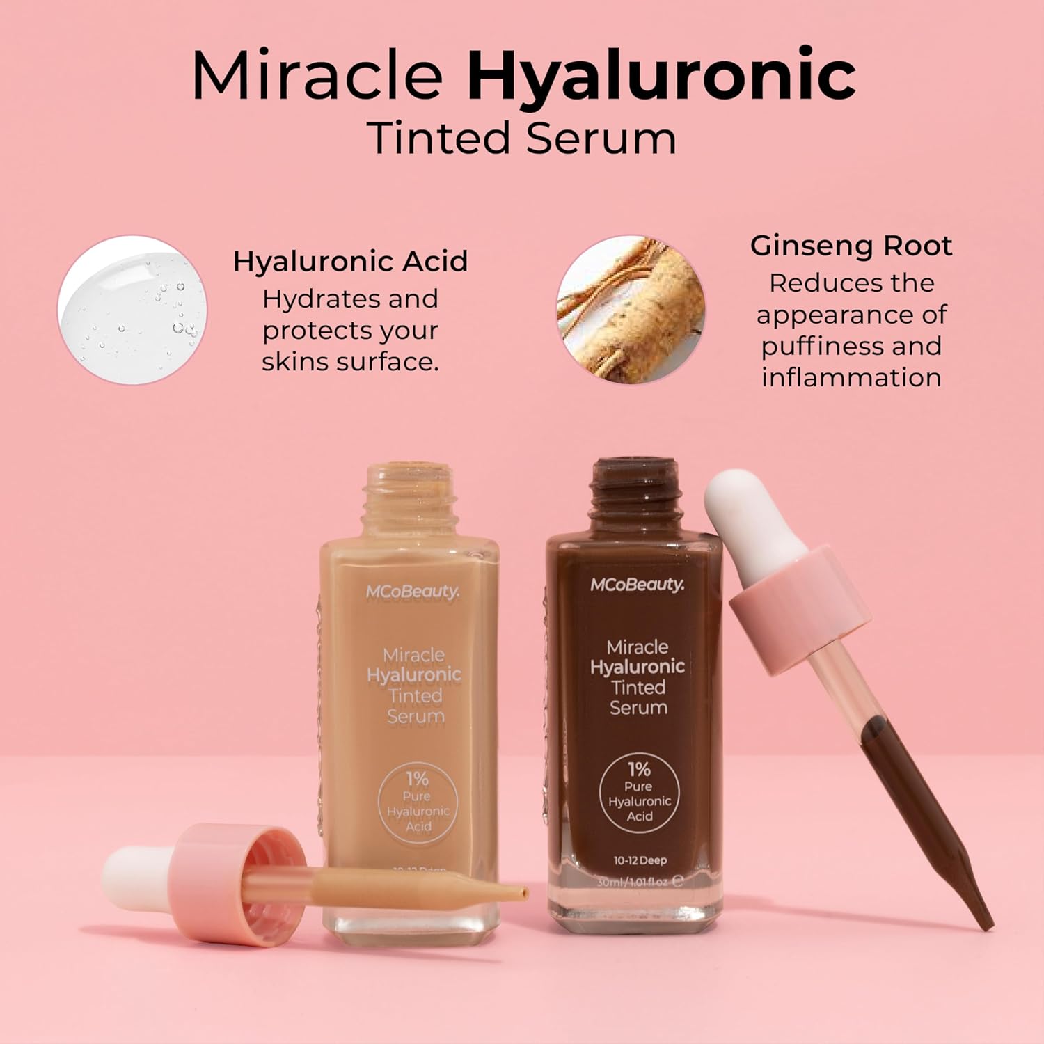 Mcobeauty Miracle Hyaluronic Tinted Serum, 0.5-2 Very Light, Hydration & Glow For Radiant Skin, Vegan, Cruelty Free Cosmetics : Beauty & Personal Care