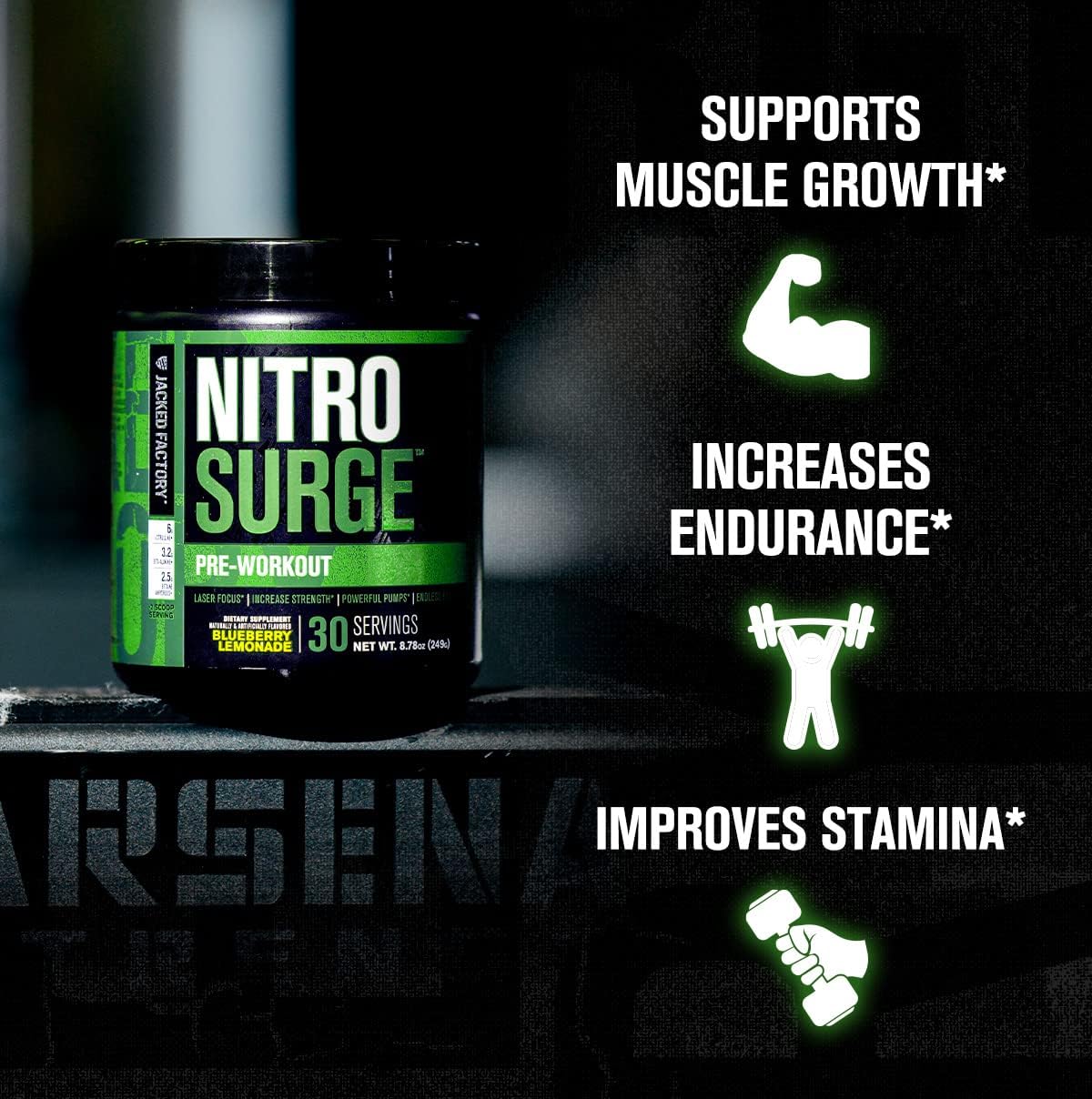 Jacked Factory Nitrosurge Pre-Workout in Black Cherry & Black Cherry Nitrosurge Shred Thermogenic Pre-Workout for Men & Women : Health & Household