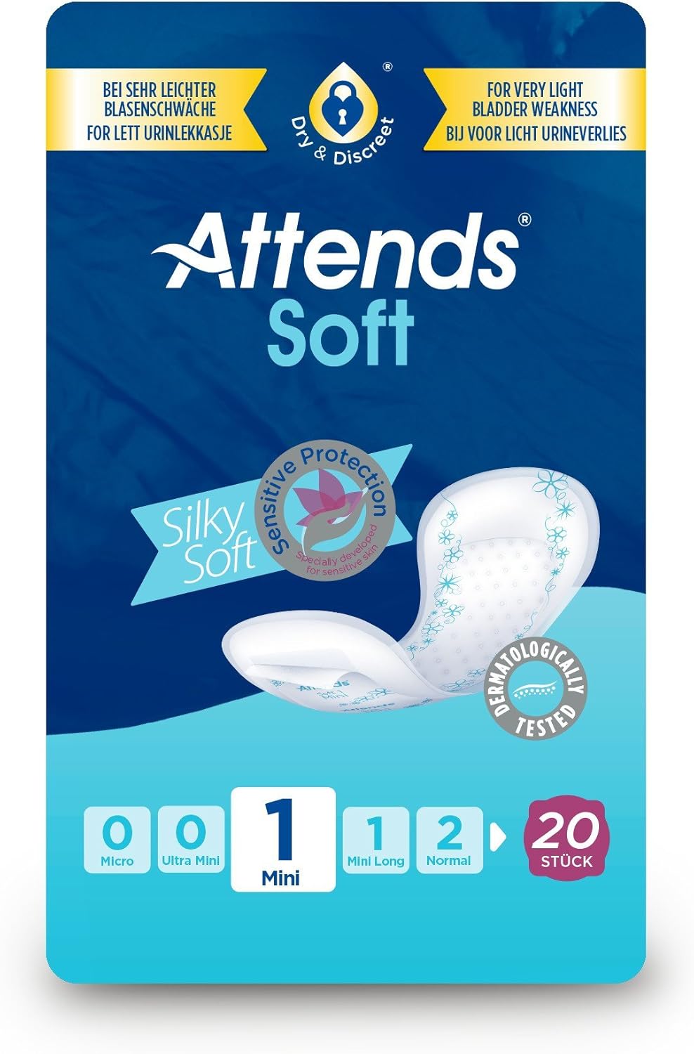 Attends Soft 1 Mini (100Ml) 20 Pack Incontinence Protection