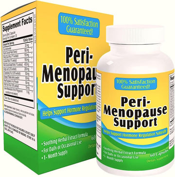 Perimenopause Support Supplement (All-in-1) Herbal Extract Relief Formula with 12 Active Ingredients | Peri-Menopause Supplements for Women | Easy to Swallow | 60 Capsules