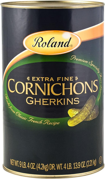 Roland Foods Premium Quality Small Cornichons, Specialty Imported Food, 4.1-Liter Can